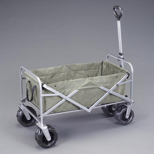450x800粍/60kg持ちはこび手押し車(折畳/ストッパー付/OD)  径:φ177粍      幅:100粍