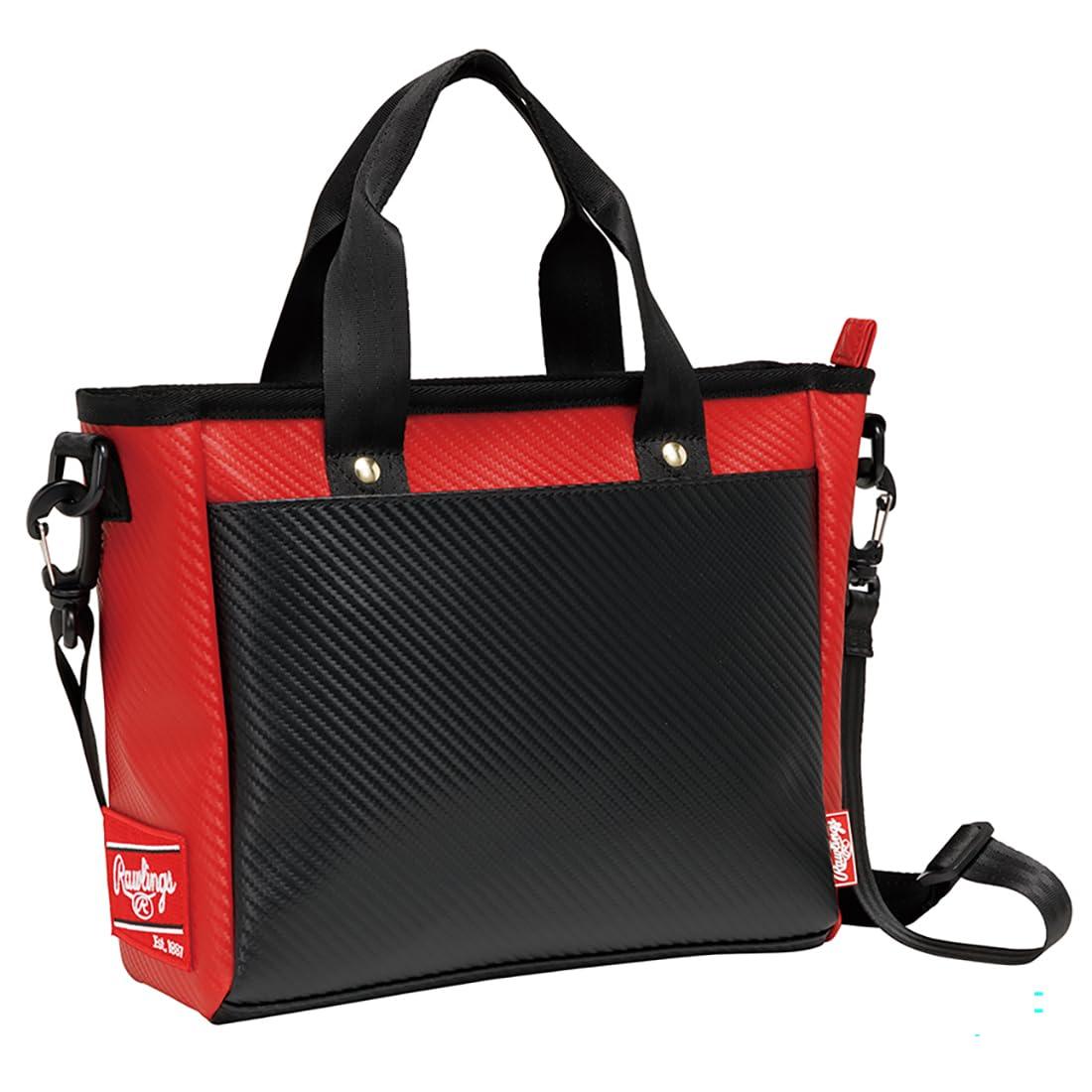 ローリングス(Rawlings) 野球用 ミニトートバッグ EBP14F06 ブラック/レッド W35xH23xD10cm