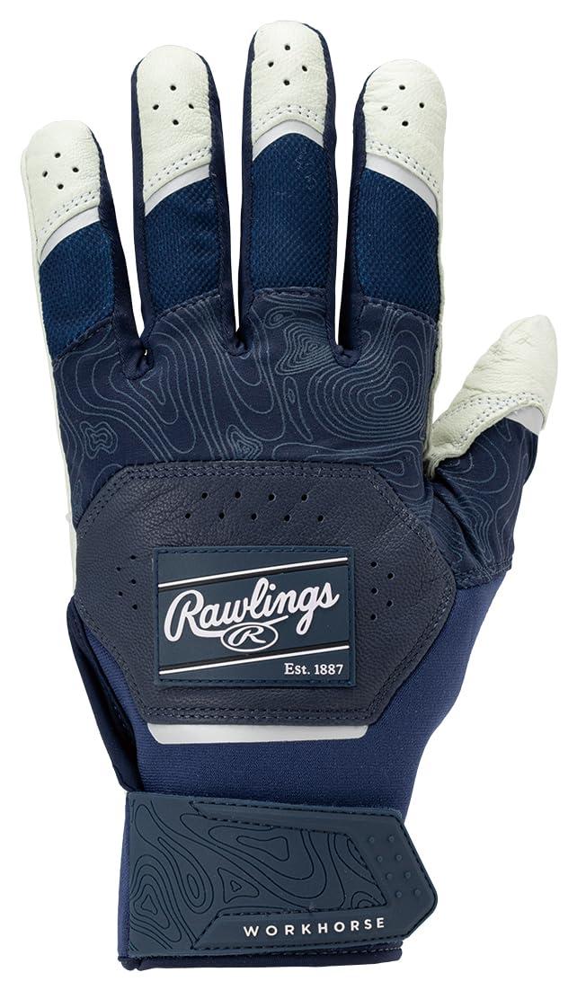 Rawlings(ローリングス)野球用 バッティンググラブ バッテ 手袋 両手用 2025 WORKHORSE バッティンググローブ WH25BG ネイビー USA XL