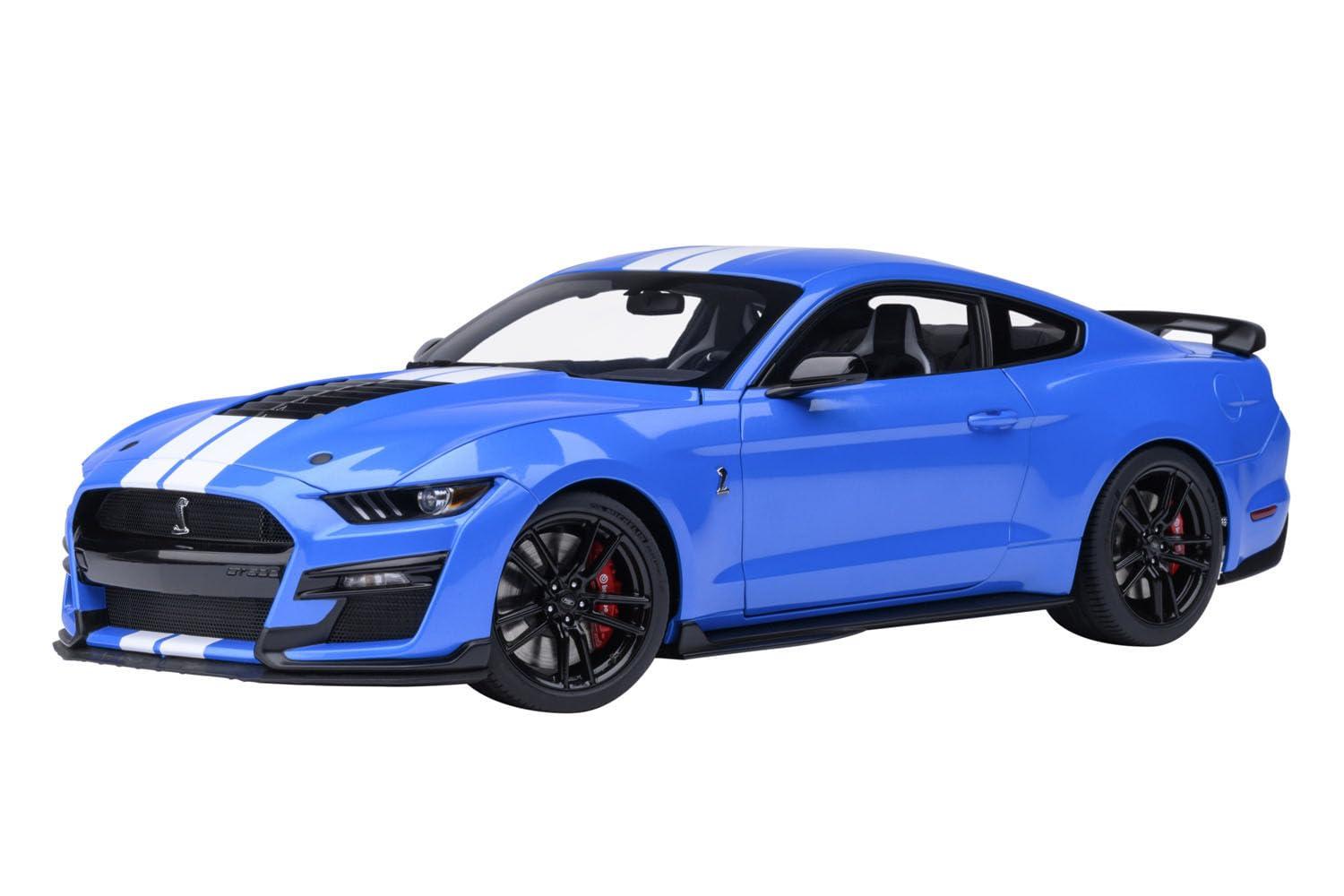 オートアート (AUTOart) 1/18 フォード マスタング シェルビー GT500 (ブルー/ホワイト・ストライプ) 完成品 73094