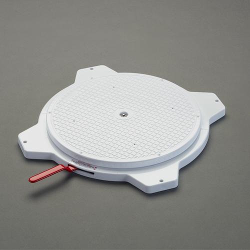 φ363x39粍/150kg回転させるやり方台(ストッパ付) 薄墨色 天板:φ363×36(t)      土台:499×499×39(t)