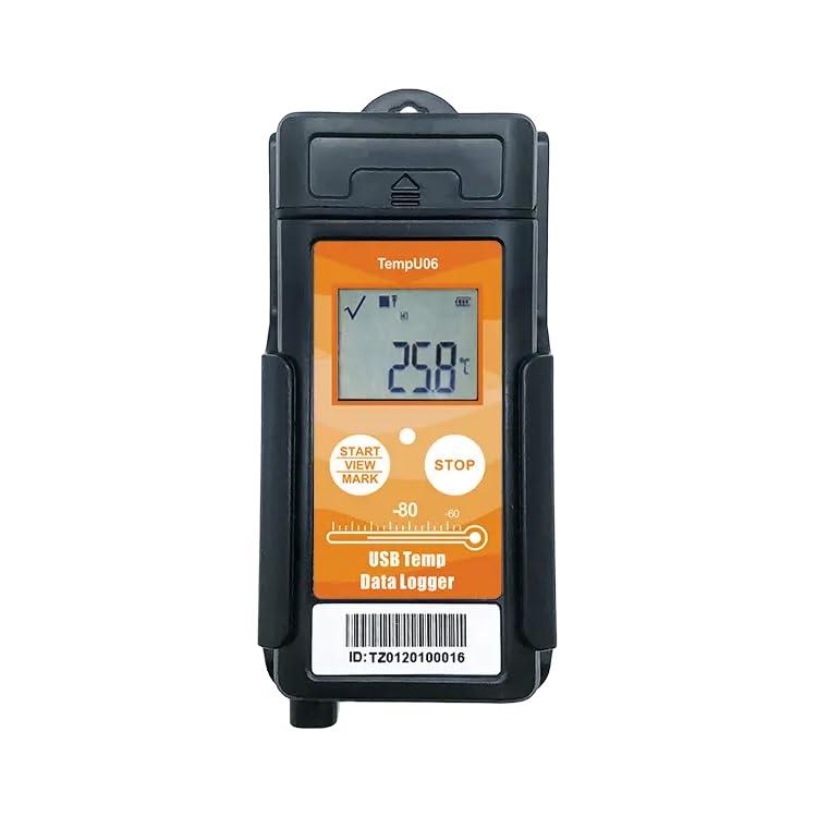 bitstrong 超冷ややかさ用USB気温資料ロガー -80~+70°C 目盛り調整基礎づける書き出し 黒いこと×オレンジ色 BS-LOG-TempU06