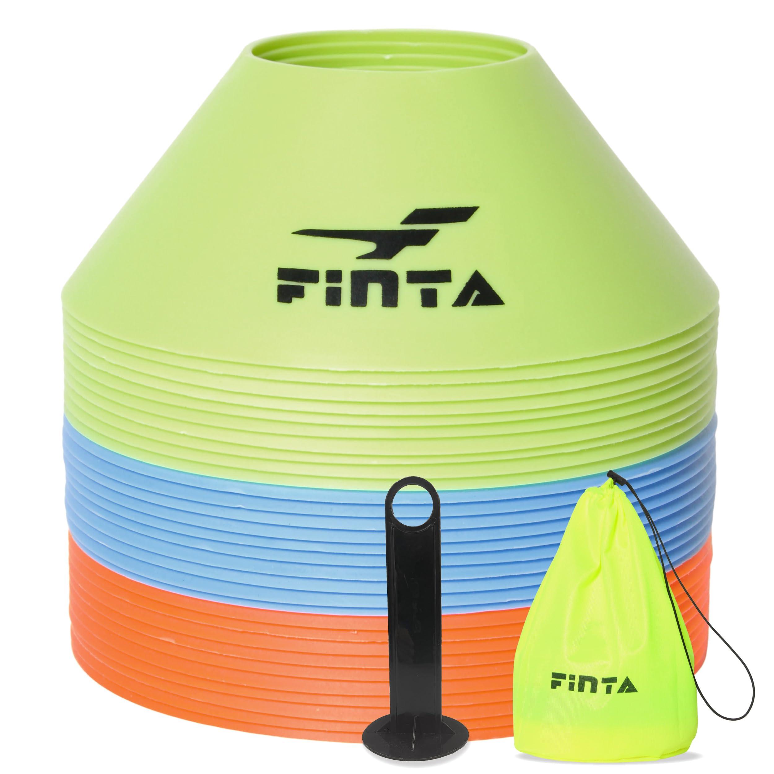 FINTA サッカー マーカーコーン 30枚セット スタンド 収納袋付きFT3532