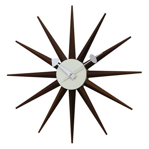 George Nelson ジョージネルソン 掛時計 サンバーストクロック Nelson Clockシリーズの代表的なデザイン ウッド GN396WB