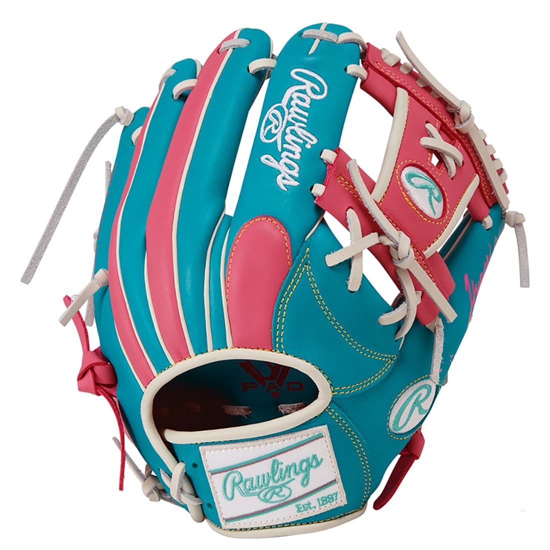 ローリングス(Rawlings) 野球用 グローブ 軟式 HYPER TECH COLOR SYNC 内野手用 GR6HTCN62 ティール/ピンク 11.25インチ ※右投用