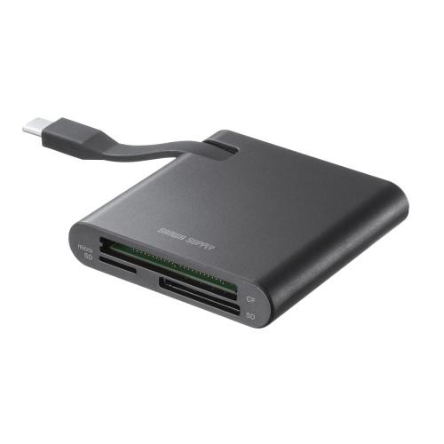 USB3.2カードリーダー(UHSーII対応/TypeC) 約W65×D65×H12.7mm