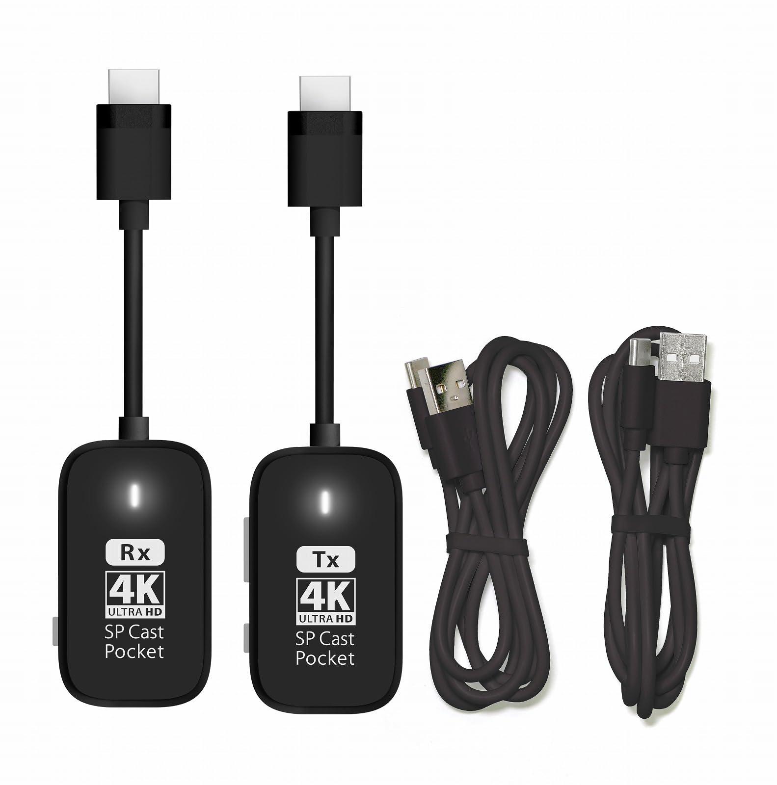 プリンストン大学 無線電話発表 SimpleCastPocket 4K相応う 【親機+子機】 無線電話 HDMI to HDMI 画面銀鏡輪っか/取りひろげる 子機増設7台まで SPCASTPOCKET-H1-4KR1