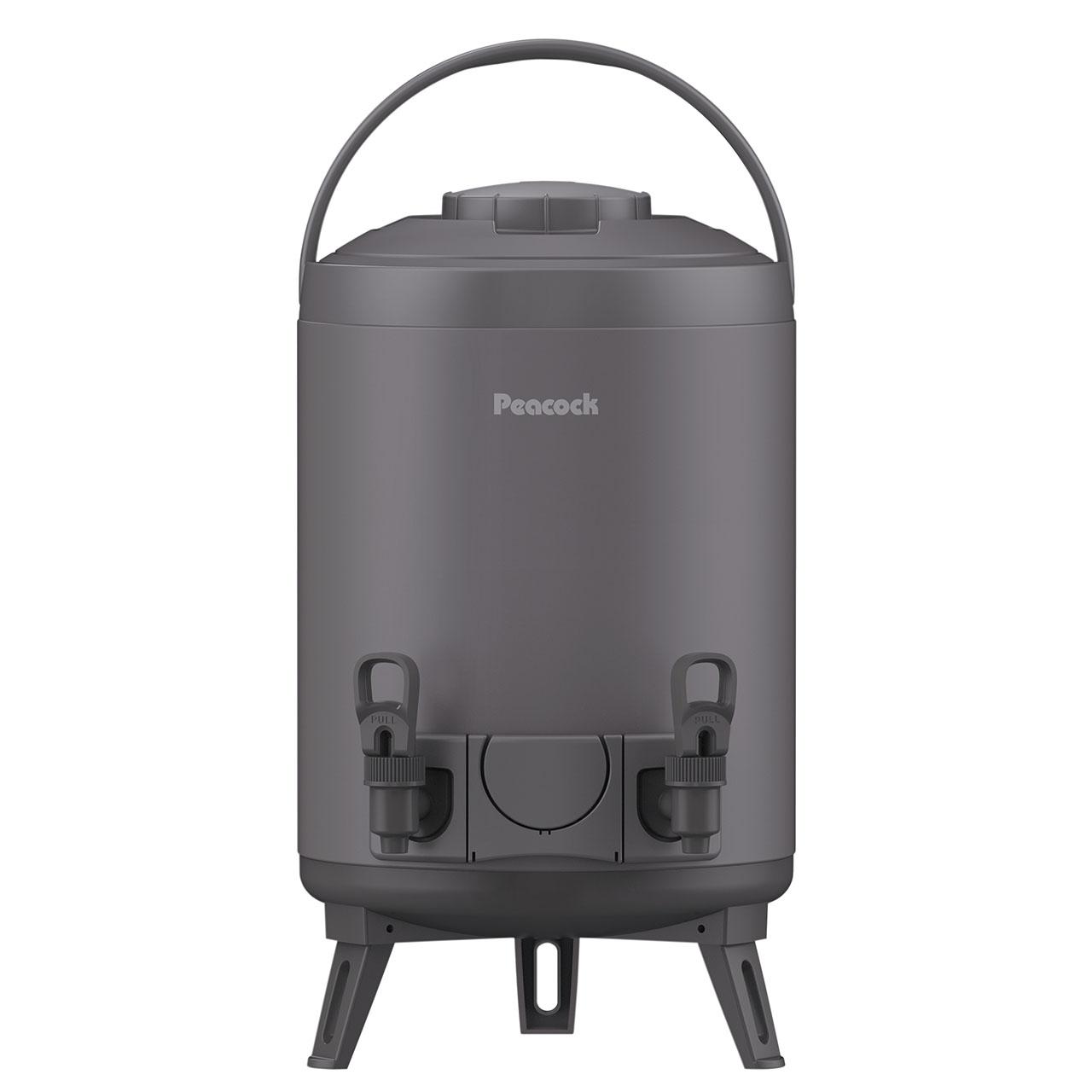 ピーコック魔法瓶製作(The-peacock) ピーコック ダブルまかない方 ウォータージャグ 9.5L 日本製 保冷 保温 洗い分かりやすい 広口 保冷力 保温力 大静電容量 軽さ GK 注ぎ分かりやすい 生き胆式 ジャグ ステンレス鋼 うす暗い薄墨色 INJ-W1...