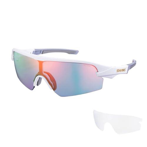 [スワンズ] スポーツサングラス STRIX D.A. ストリックスディーエー スペアレンズ1枚付 STX DA-2012/LS MAW 日本製 剥がれないミラーレンズ クリア マットホワイト/MITレッドミラー&times;スモーク、クリア｜ポッチ