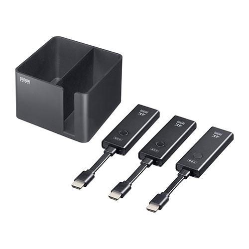 サンワサプライ(Sanwa Supply) 4K対応ワイヤレスHDMIエクステンダー[HDMI送信機2台・収納BOXセット] VGA-EXWHD12SET｜ポッチ 58,527円
