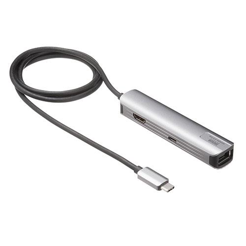 サンワサプライ USB Type-C スリムドッキングハブ USB-5TCHLP7S-1｜ポッチ 6,661円
