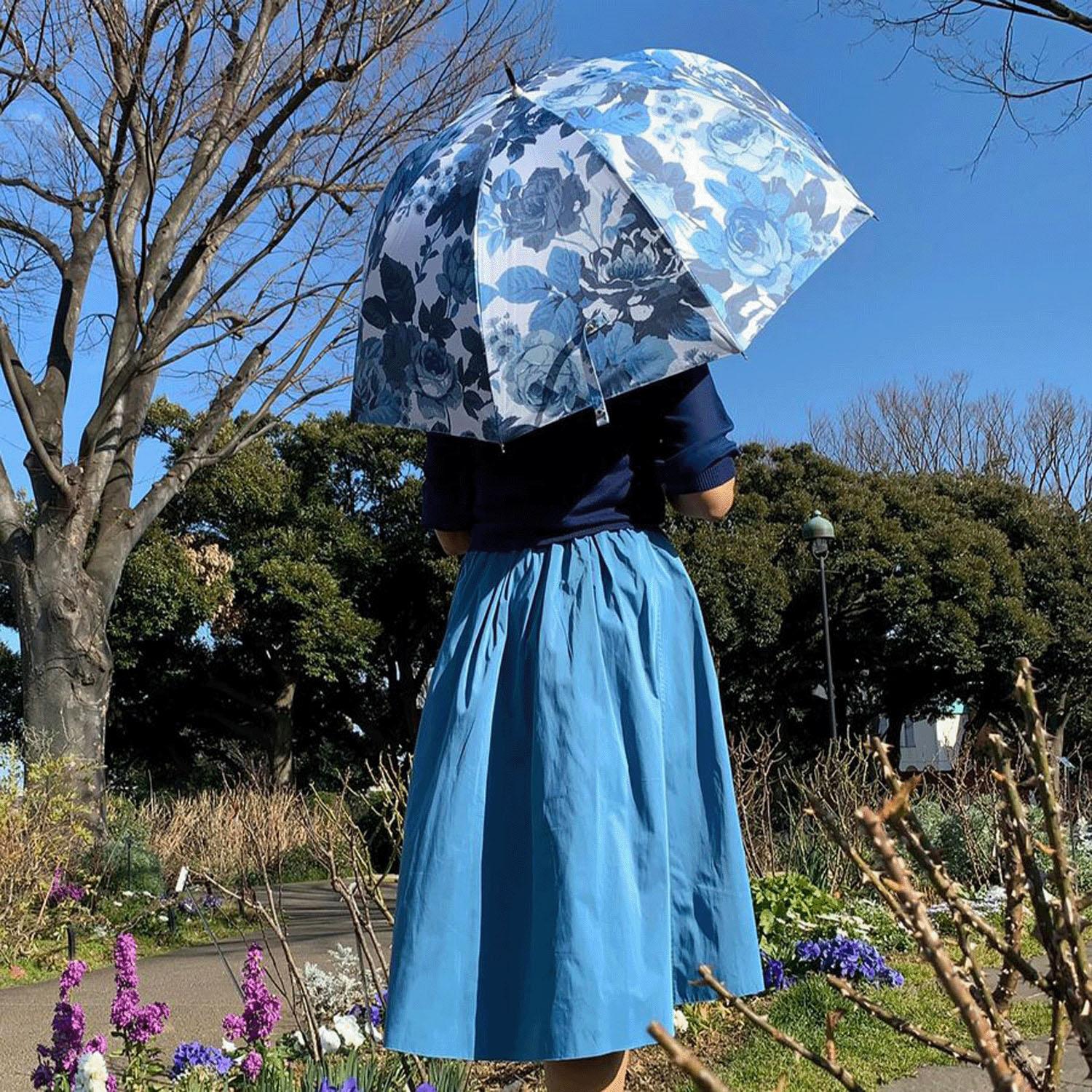 ThinkBee!カサノヴァ 晴雨兼用長傘 (ブルーローズ)