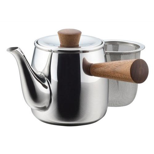 宮崎製作所 茶き 急須 茶こし付き 直火不可 0.38L かがみ 小 CHA-1 カラー:シルバー