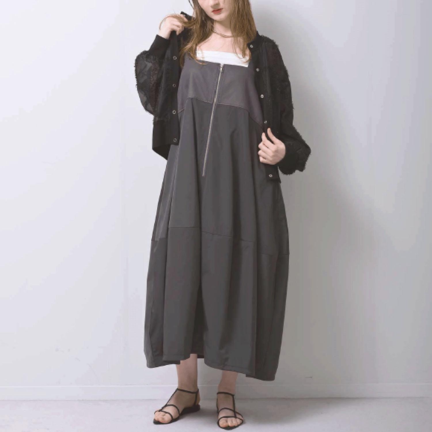 HERENCIA 前掛けスコート 暗灰色薄墨色 F(無償性) その他-レディースファッション-トップス