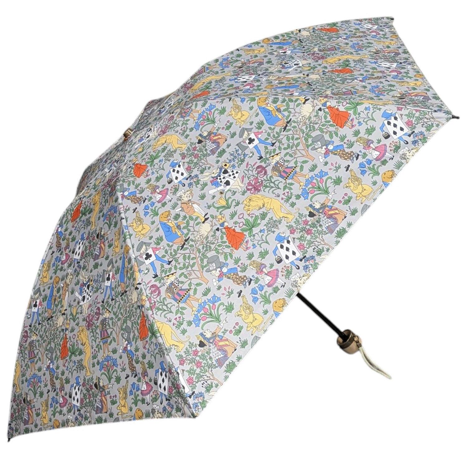 【訳が分らないな国のアリス】 V\u0026A晴雨兼用ミニ傘 薄墨色