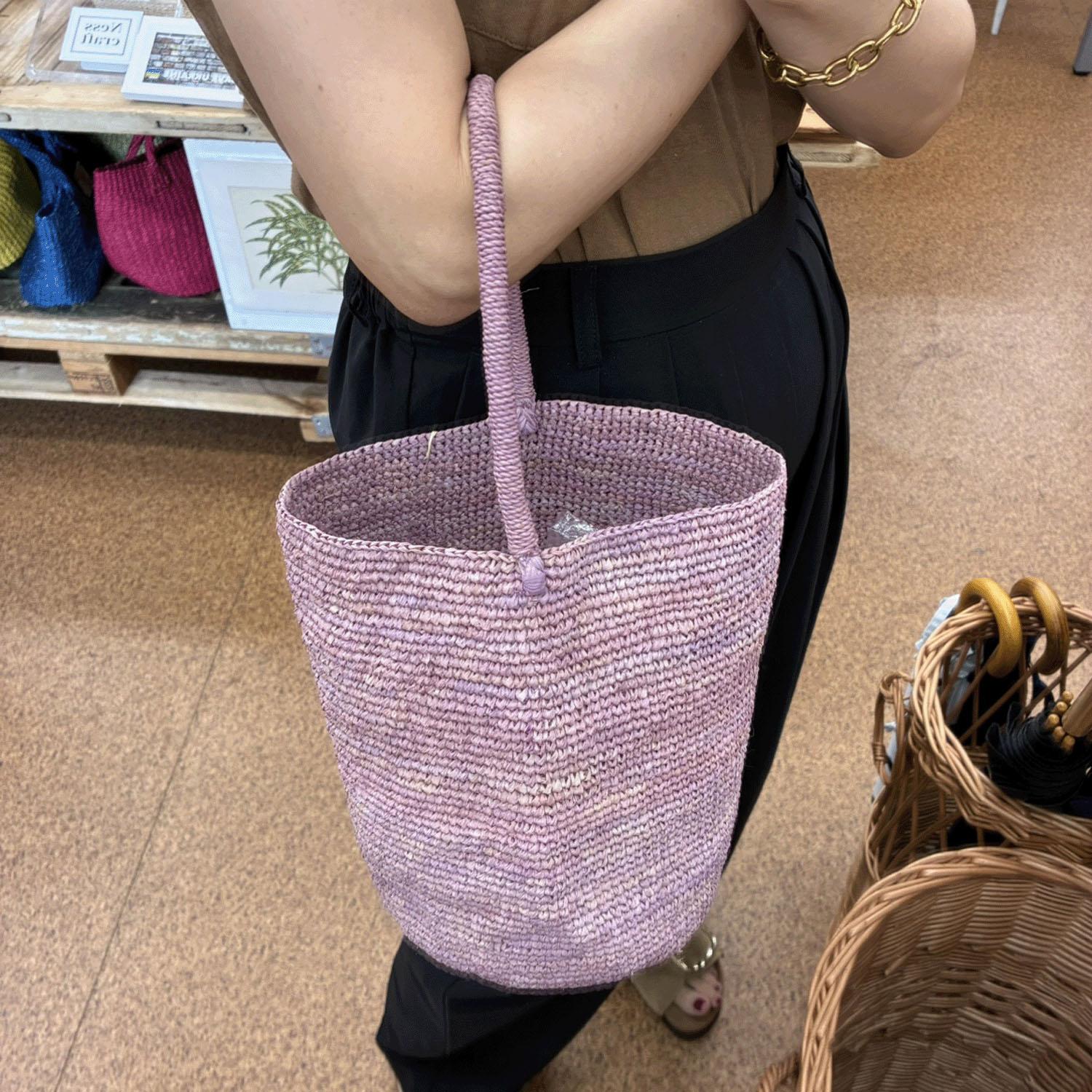 IVAHONA インポートカゴバッグNO.3 ラベンダー