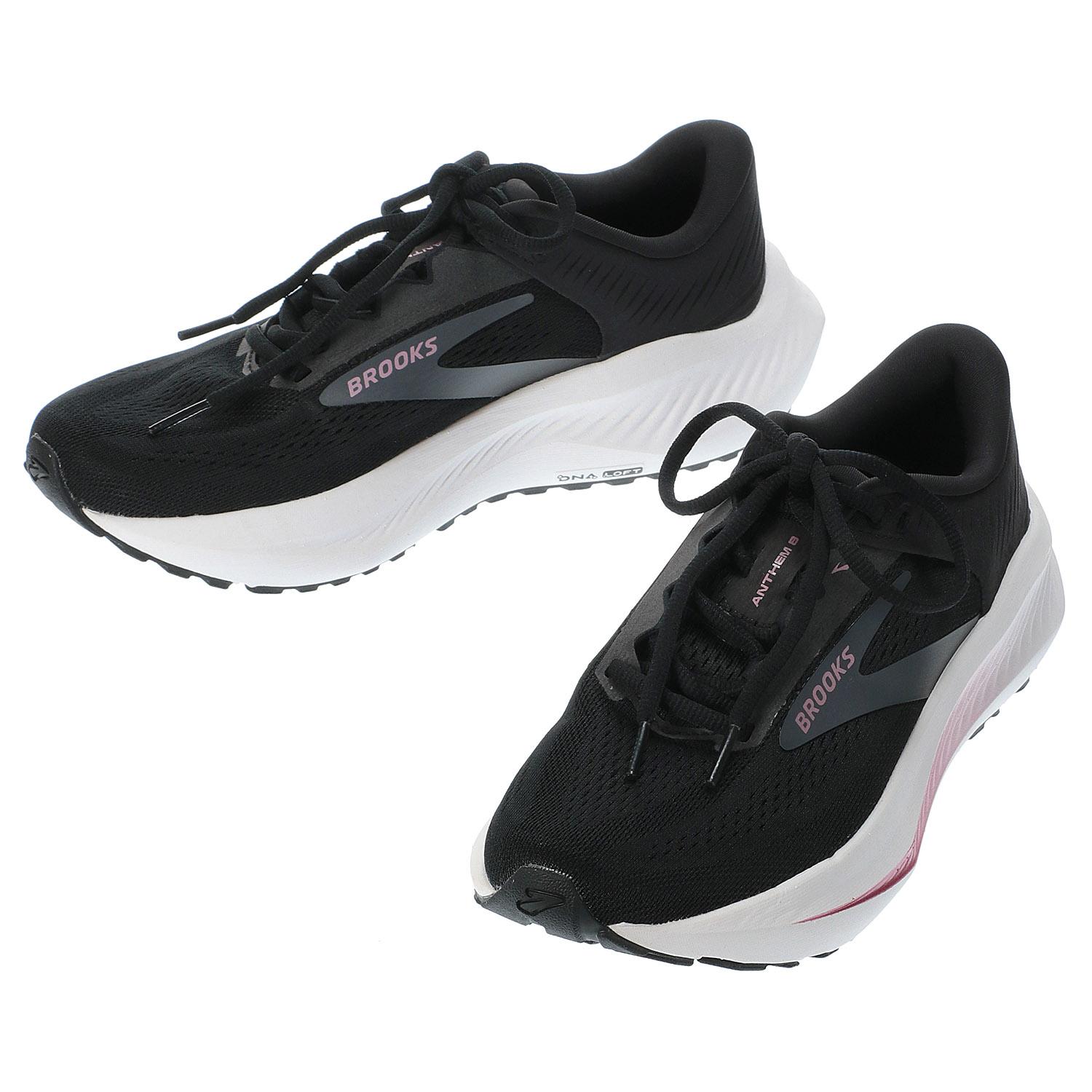 [Brooks] スニーカー アンセム8 ランニングシューズ 軽量 レディース BRW 4612 ブラック/ピンク 23.0 cm B