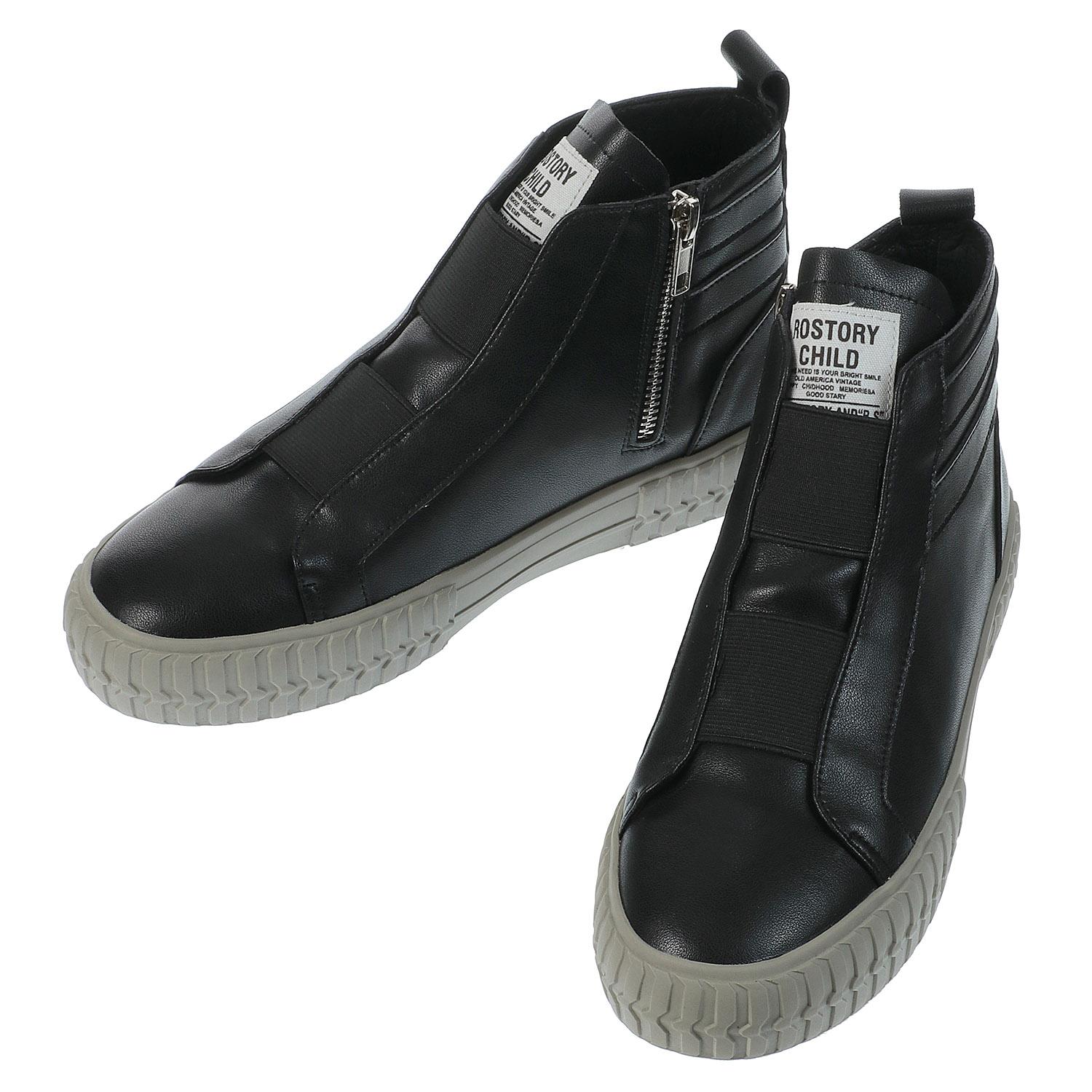 ROSTORY CHILD レザーハイカットスニーカー 3008 ブラック 23.0CM｜ポッチ