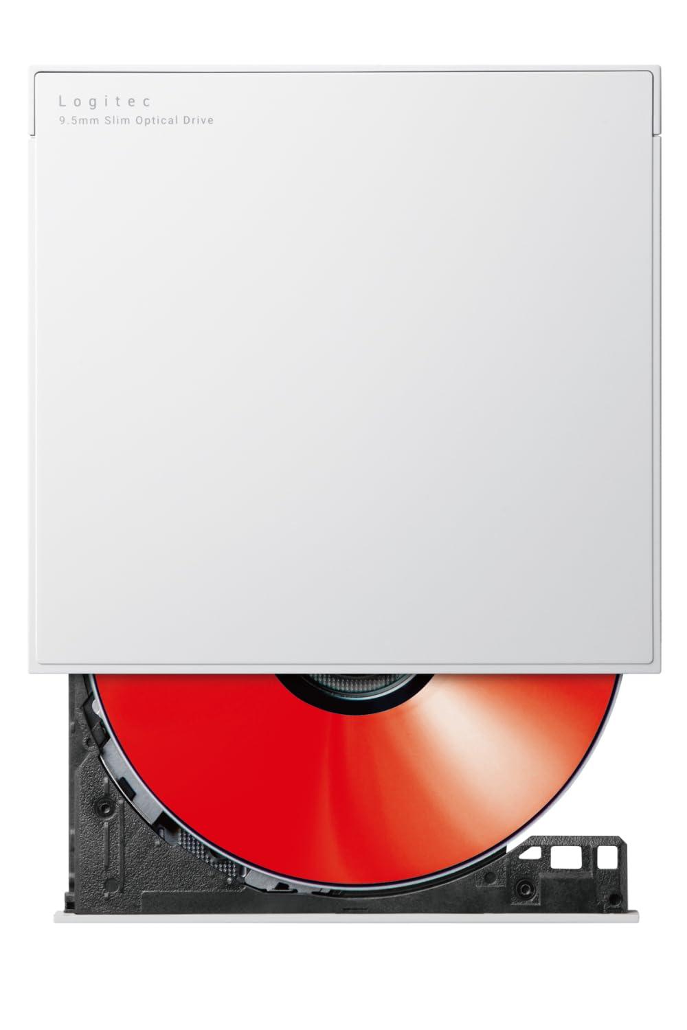 ロジテック ポータブルDVDドライブ USB3.2 (Gen1) 再生・編集・書き込みソフト付 Type-A Type-C ホワイト LDR-PWA8U3CVWH｜ポッチ