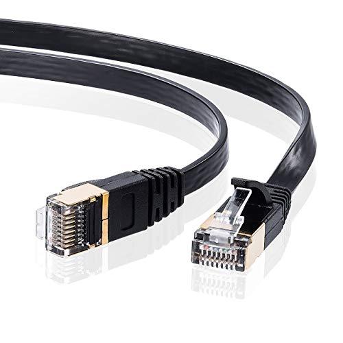 サンワサプライ LANケーブル CAT7 ウルトラフラット (10m) 10Gbps/600MHz ギガビット イーサネットケーブル ツメ折れ防止 RJ45コネクタ ブラック KB-FLU7-10BK