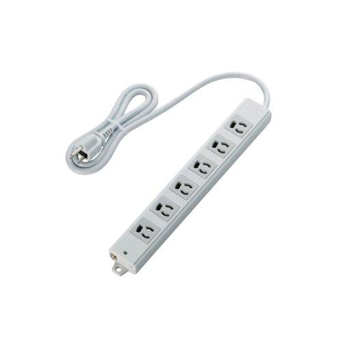 エレコム　EU RoHs指令準拠 二重構造工事用タップ 1.0m 3ピン 6個口 グレー T-WRM3610LG/RS