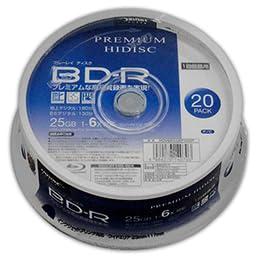 10個仕かける HIDISC BD-R 1回録画 6倍速 25GB 20枚 スピンドル容れもの HDVBR25RP20SPX10 TV・オーディオ・カメラ-ブルーレイディスクメディア