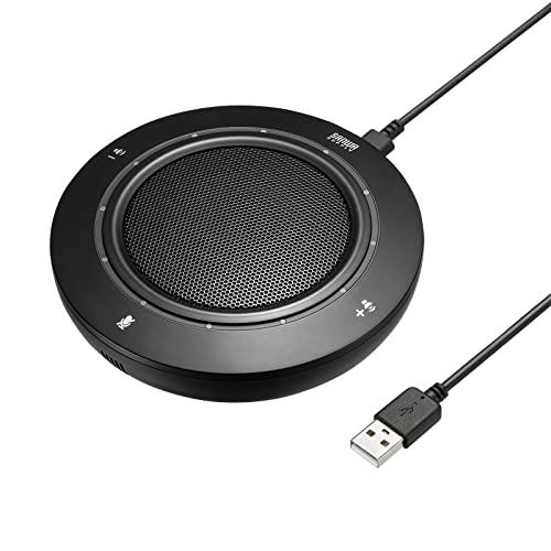 サンワサプライ(Sanwa Supply) USB金棒引き電話機 マイクロホン WEB話し合い テレ細工物 有線USB繋ぎ合わせる Teams・Zoom・Skype相応う MM-MC36 黒いこと