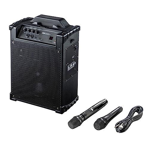 サンワサプライ(Sanwa Supply) ワイヤレスマイク スピーカー 拡声器(最大出力60W・AC電源/充電式、音楽再生) MM-SPAMP10