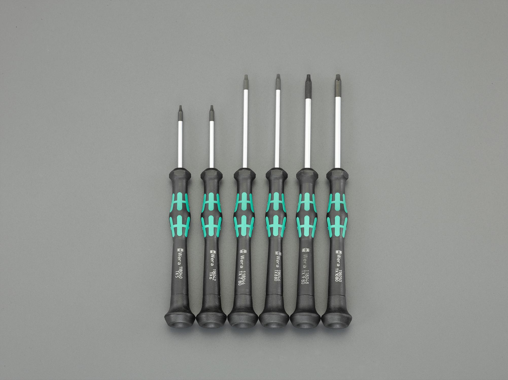 エスコ T5-T10/6本組[Torx]ドライバー(精密用) EA550ME-100