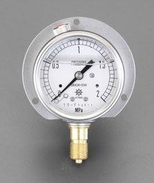 エスコ 100mm/0-3.0MPaつば付圧力計(グリセリン入) EA729GJ-30