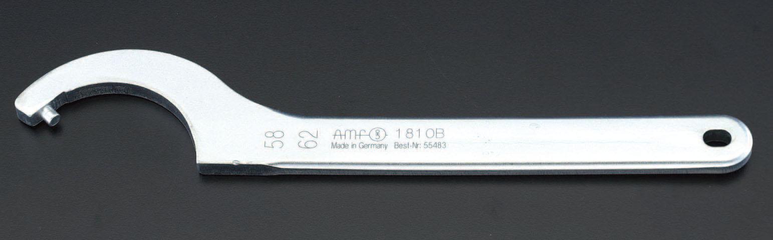 エスコ 155-165mmフックレンチ(ピン型メッキ付) EA613XM-16