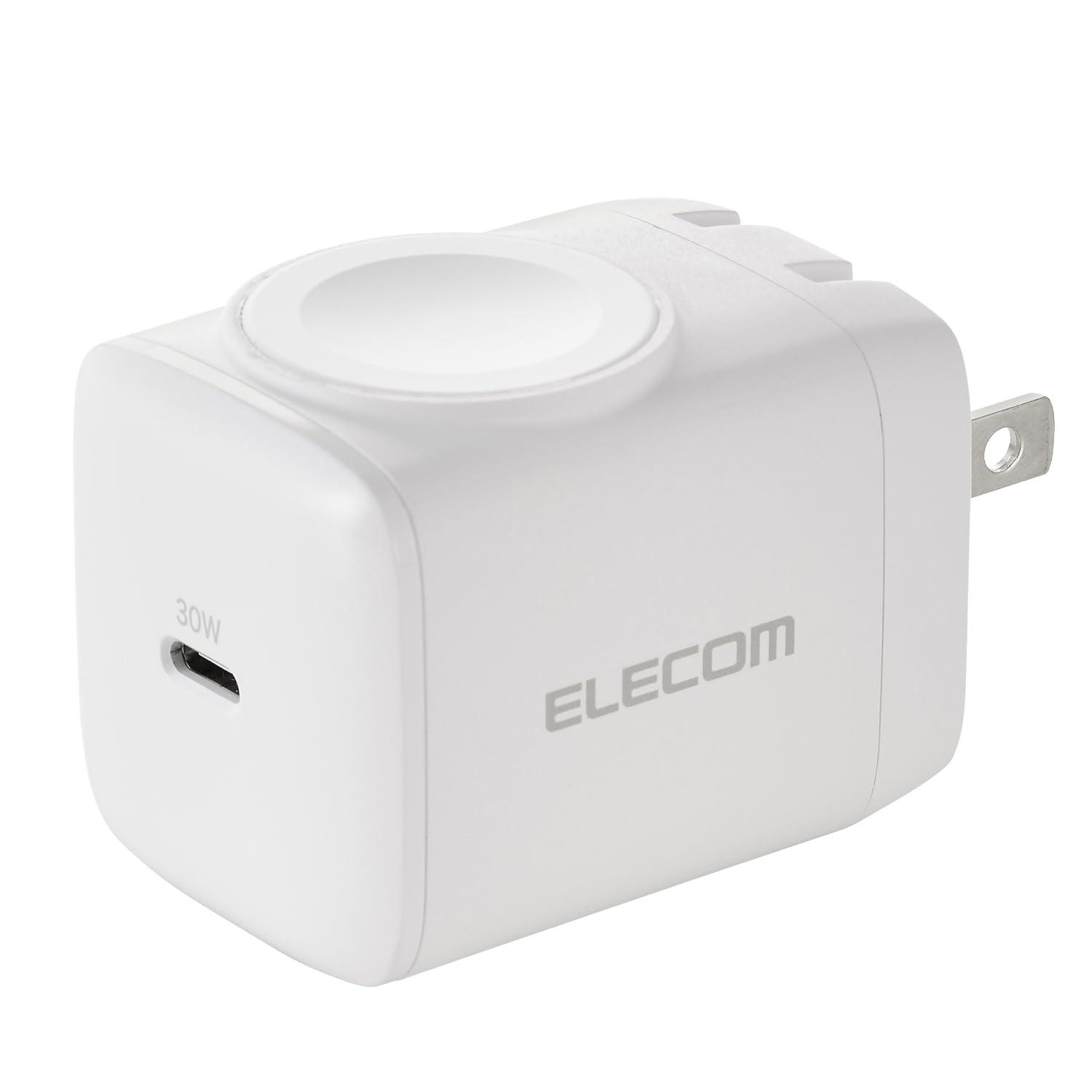 エレコム 充電器 Type-C 30W Apple Watch 対応 1ポート USB PD対応 折りたたみ式プラグ ホワイト EC-AC9830WH