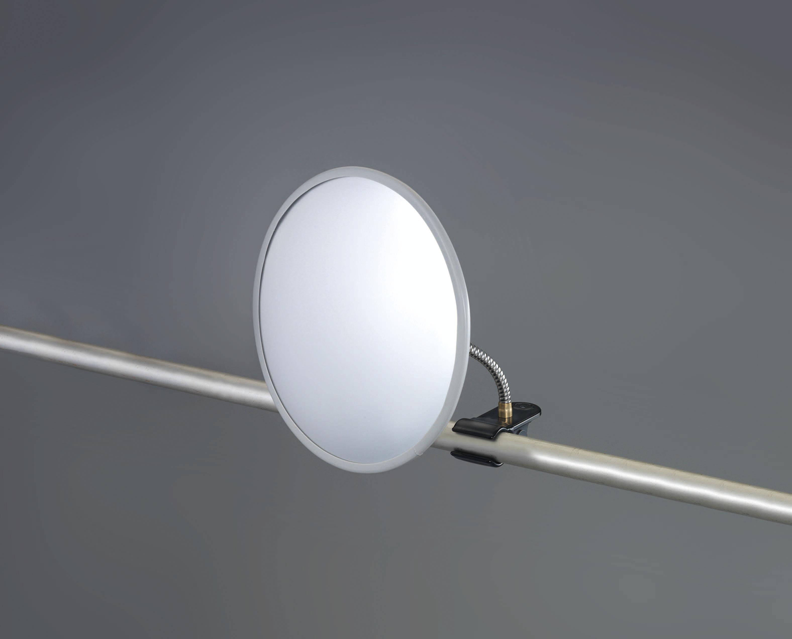 φ310mm防犯ミラー(凸面・アクリル製/クリップ付) 丸パイプ:φ20~60mm 角材:10~60mm厚