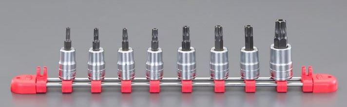 エスコ(ESCO) [TORX]ビットソケット(イジリ止) 3/8"DR/T20-T55 EA618PS-500｜ポッチ