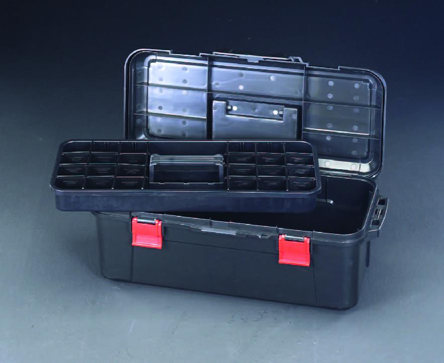 500x257x224mm工具箱(中皿付) 外寸:500(W)×257(D)×224(H) 内寸:308(W)×113(D)×60(H)