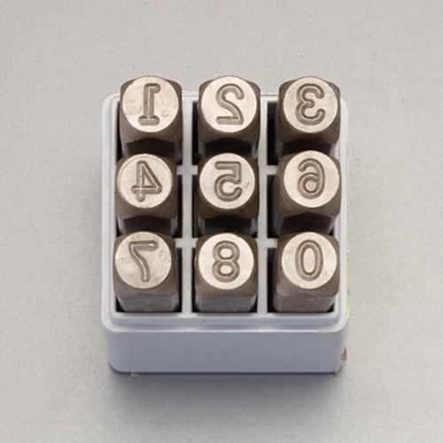 エスコ 2.4mm数字刻印セット EA591HR-2