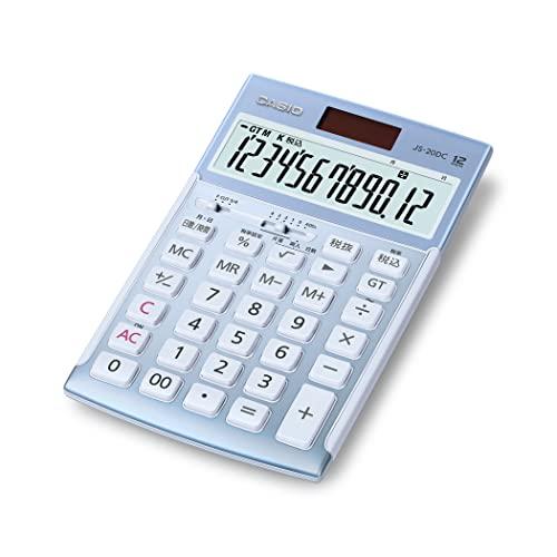 CASIO(カシオ) 本格実務電卓 12桁 日数&時間計算 ジャストタイプ ブルー JS-20DC-BU-N グリーン購入法適合 エコマーク認定|ポッチ