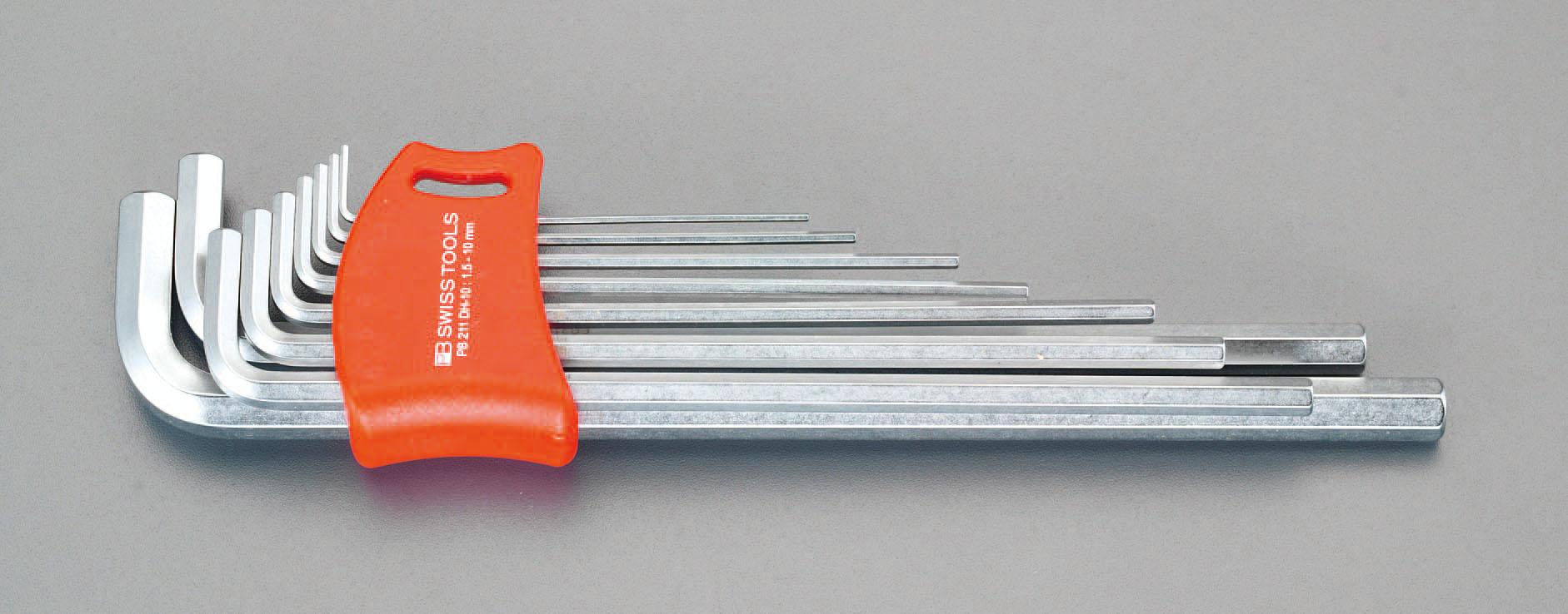 エスコ 1.5-10.0粍/9本組[Hexagon]手懸かり鍵 EA573LB-90A 締付工具-DIY・工具
