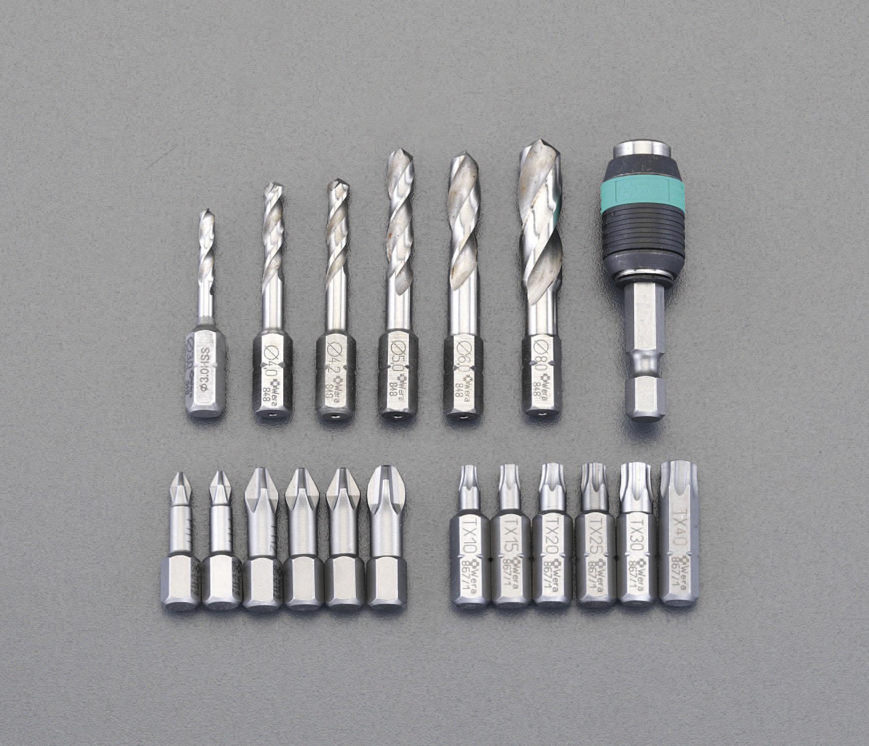18本組ドリル・ドライバービット(金属用・+・Torx) 100×130×45mm 12,769円
