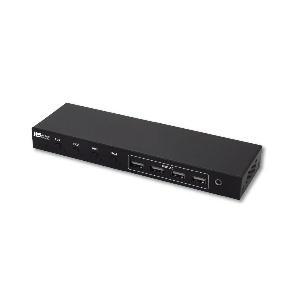 ラトックシステム KVM 取り替えっこ HDMIマイコンうつり変わり器4台用4K60サイクル相応う RS-460UH-4K