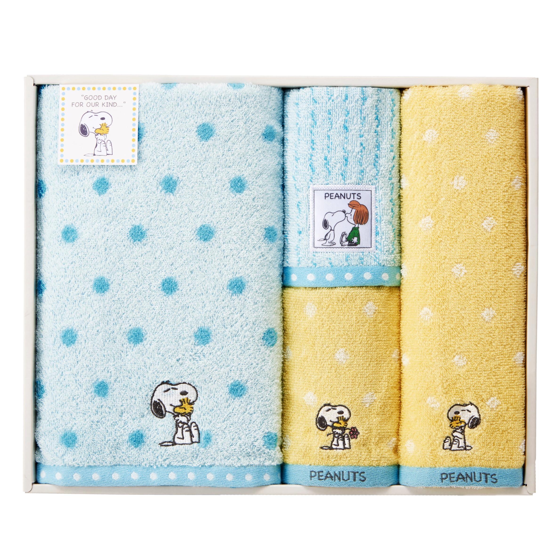 nishikawa【西川】 スヌーピー ギフトタオルセット 34X70cm 洗える ハグ キス プレゼント 贈り物 贈呈 内祝い PEANUTS PN4651 gift HUG マルチ TT84503054