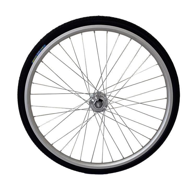 27x1 3/8 否張りさける遣りかた軽銀リム前輪こしき発電機(2端子カプラータイプ)T-TUBE+耐摩耗タイア付