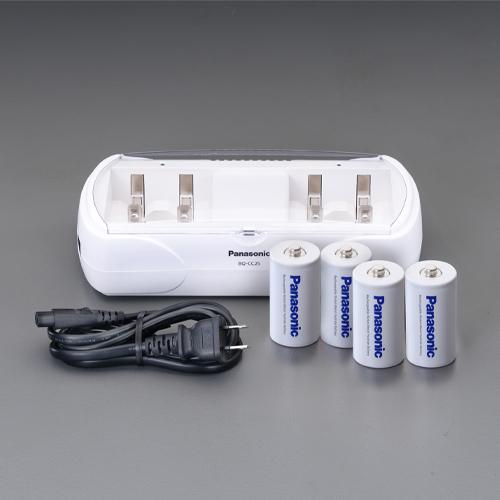 [単2]充電器セット(ニッケル水素単2x4本付) 110×67×235(H)mm