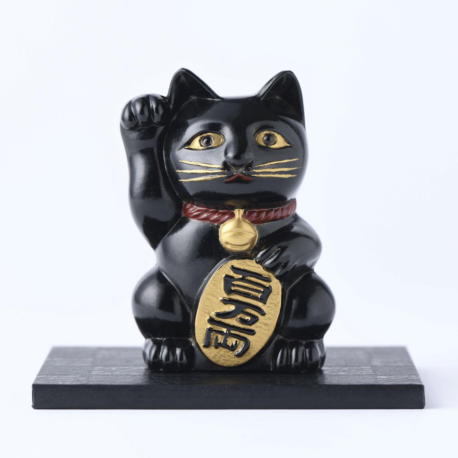 黒い招き猫 約30cm Amazon.co.jp: ご縁猫 ミリオネアキャット(M-SIZE 黒 Black