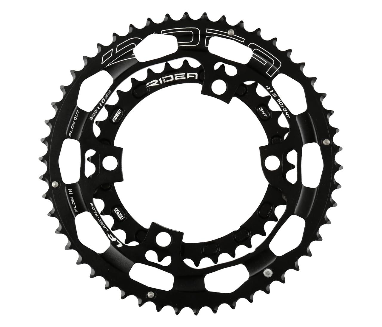 RIDEA Double Speed Chain Ring LF 4arms 50/34-LFR491 50T/34T BCD:110粍 147-41691 チェーンリング-自転車用パーツ