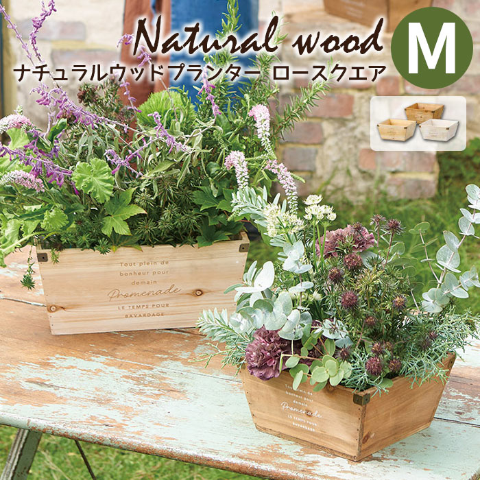 楽天市場】植木鉢 おしゃれ 四角 正方形 ナチュラルウッドプランター