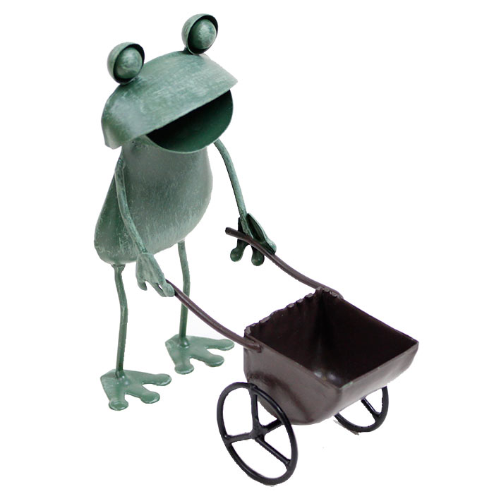 楽天市場】カエル 置物 ブリキ カエル子連れカート : ポッチワン