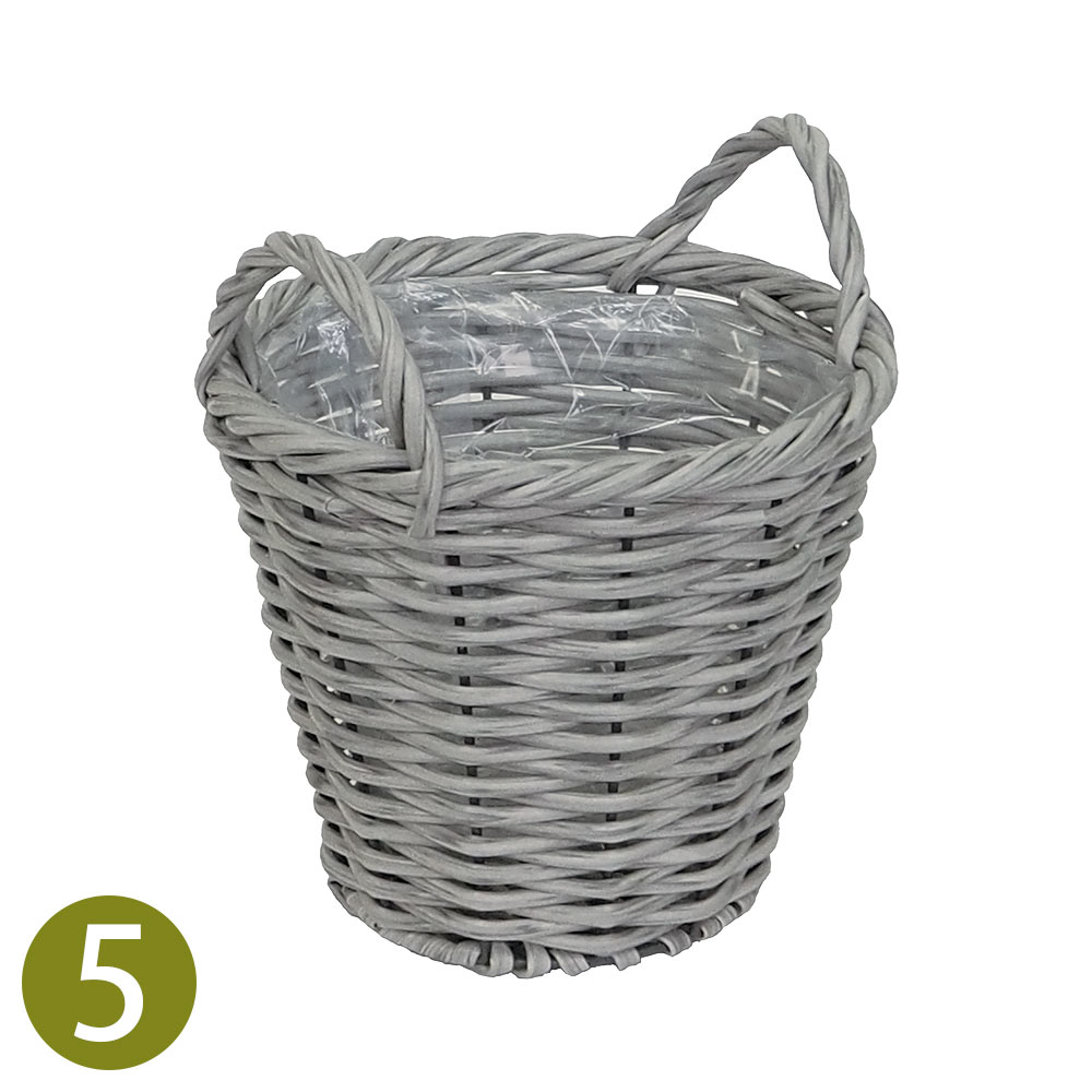 楽天市場】ラタン・バスケット/鉢カバー10号 プランターカバーグレーっ
