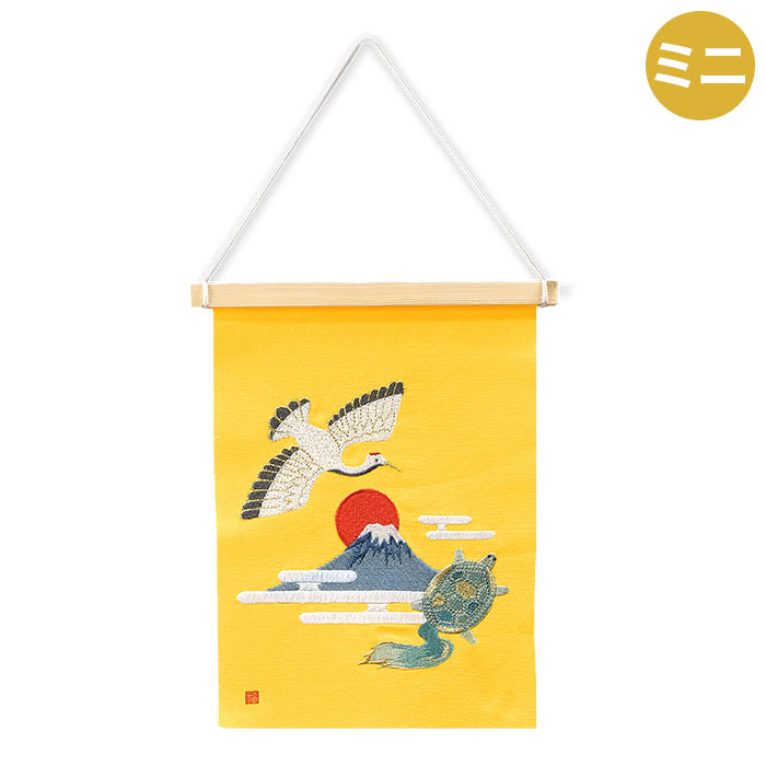 かすみ草★日本の伝統お正月タペストリー 富士山と鶴、亀、松竹梅 かすみ草様専用☆日本の伝統お正月タペストリー 富士山と鶴、亀