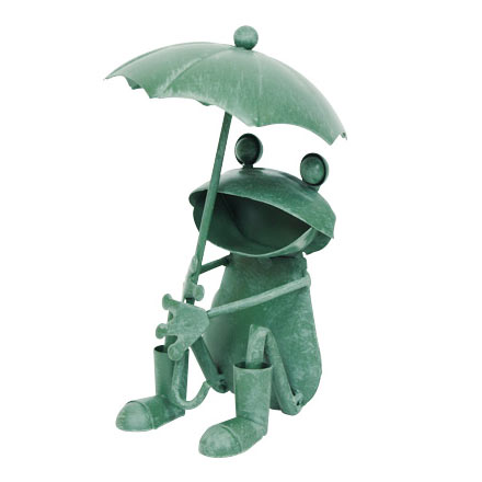 楽天市場】カエル 置物 ブリキ ハンギングフロッグアンブレラ : ポッチワン